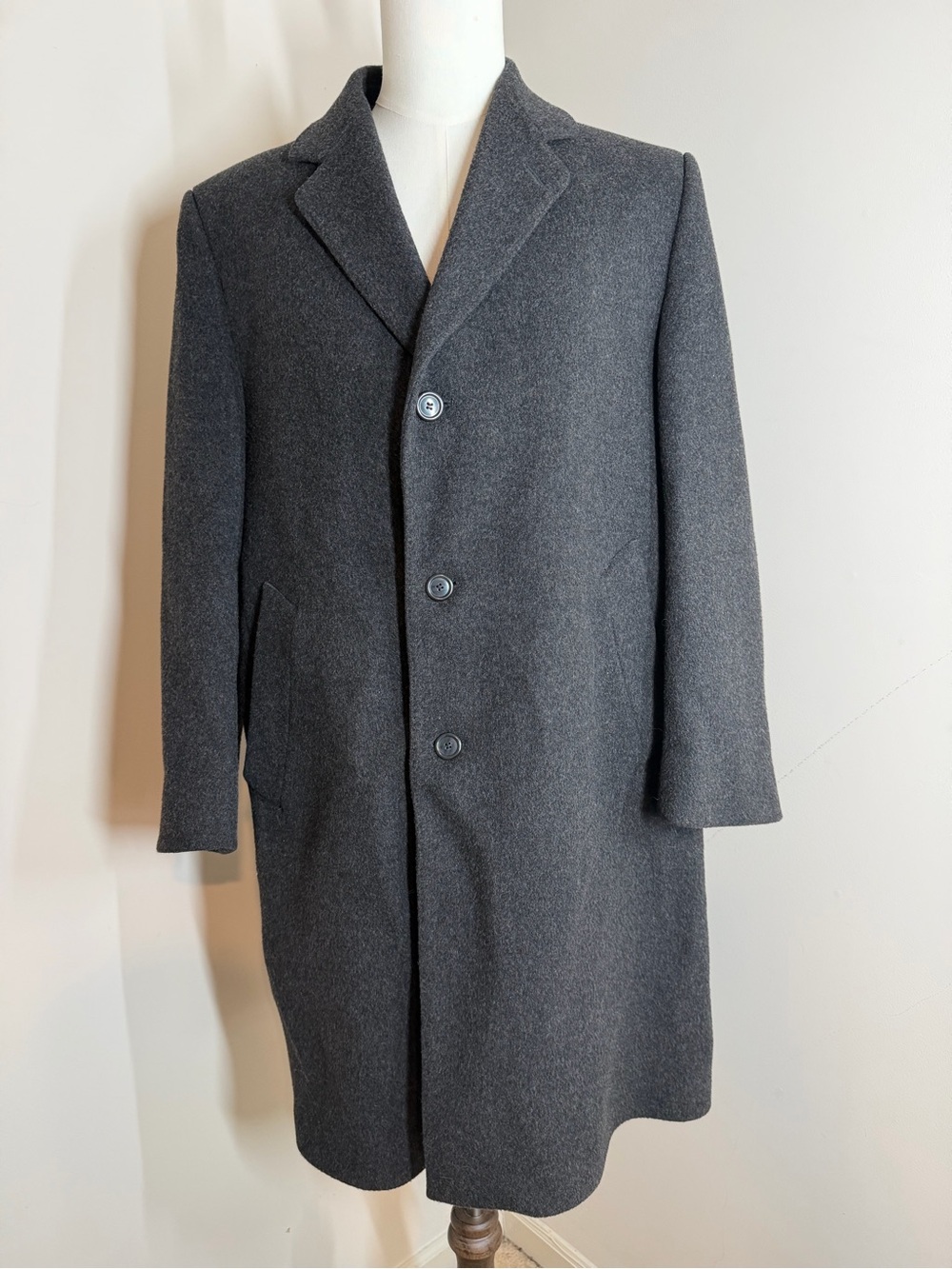 Vintage Dunn & Co. Men’s Charcoal Grey Wool -SZ R42- Overcoat Topcoat - UK